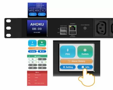 Intelligente PDU mit benutzerfreundlicher Touchscreen-Benutzeroberfläche