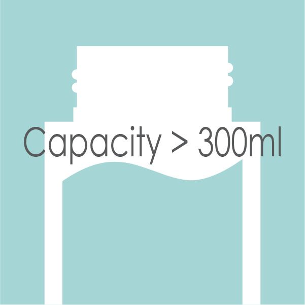 Capaciteit 250 ml - 500 ml fles