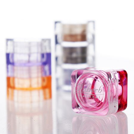 Square Stackable make up containers - PS Stackable Square Color Cosmetic Jar