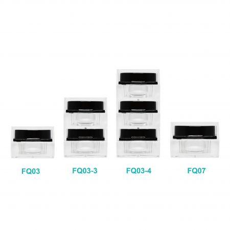 Słoik kwadratowy z PMMA, kolor kremowy