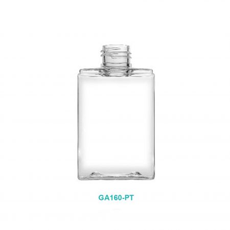 Botella rectangular PETG de 160 ml