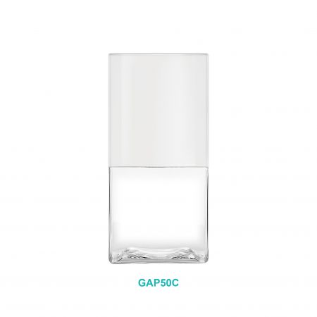 Bottiglia rettangolare trasparente con pompa da 50 ml