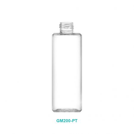 Botella rectangular de PETG de 200 ml
