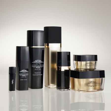 方形化妝品瓶與方形乳霜盒化妝套組 - 方形分裝罐與分裝瓶化妝套組