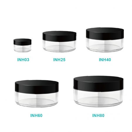 SAN/PET Round Loose Powder Jar INH。