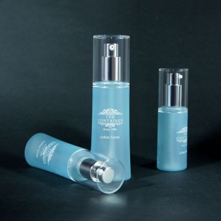 Botol Kosmetik Oval PETG-Tutup Lurus