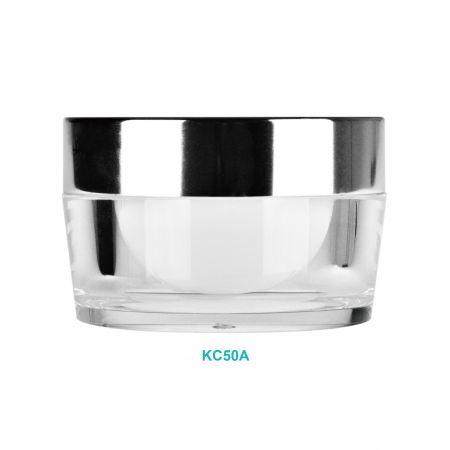 50ml Acrylic Round Cream Jar w/ Aluminum Cap - 50ml Acrylic Round Cream Jar w/ Aluminum Cap