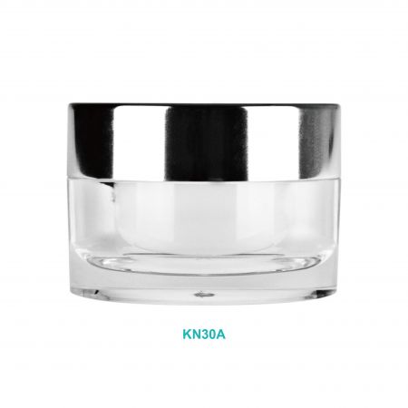 30ml Acrylic Round Cream Jar w/ Aluminum Cap - 30ml Acrylic Round Cream Jar w/ Aluminum Cap