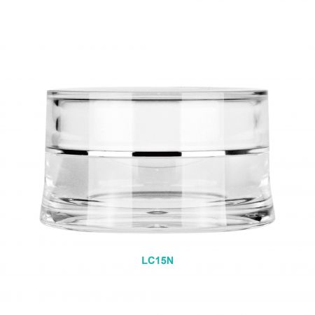 15ml Acrylic Round Curve Cream Jar w/ Stright Cap - 15ml Acrylic Round Curve Cream Jar w/ Stright Cap