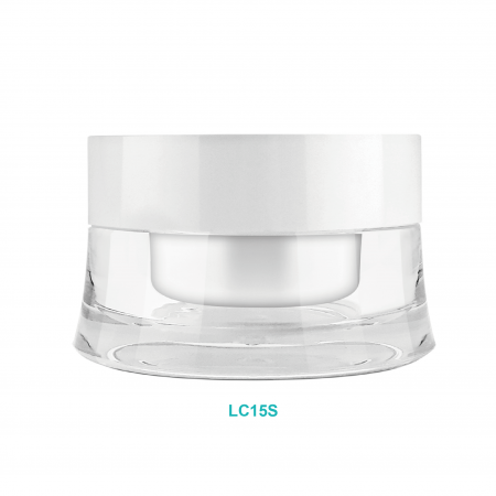 15ml Acrylic Round Curve Cream Jar w/ Tall Cap