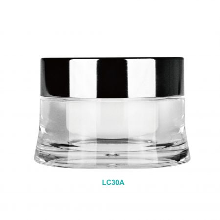 30ml Acrylic Round Curve Cream Jar w/ Aluminum Cap