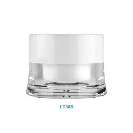 30 ml Acryl Ronde Gebogen Crème Pot met Hoge Dop - 30 ml Acryl Ronde Gebogen Crème Pot met Hoge Dop