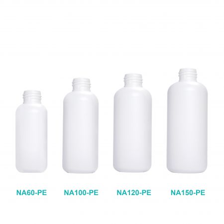 HDPE बोस्टन राउंड लोशन बोतल NA-PE साइज़।