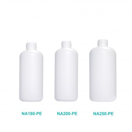 Runde HDPE-Boston-Lotionsflasche in NA-PE-Größe.
