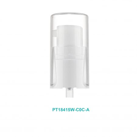 مضخة بدون هواء مع غطاء - مضخة بيضاء بدون هواء مع غطاء شفاف كبير