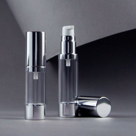 Silberne Luxus-Airless-Flasche