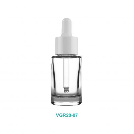 Botella de vidrio con gotero de 20 ml en color blanco