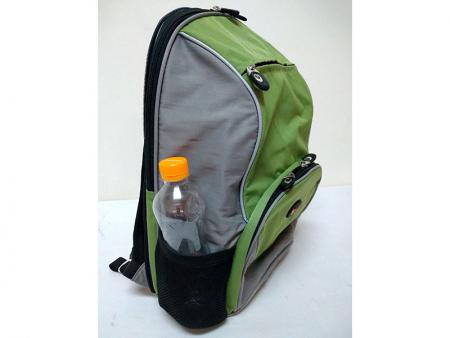 Removable small backpack's side mesh water bottle pockets.