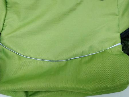 Reflective tape on the front.