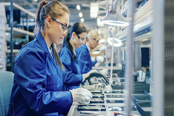 Barcode scanners supporting assembly, inspection, packing, and shipping in manufacturing.