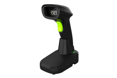 Bluetooth 5.0 2D Wireless Barcode Scanner with Charging Cradle - Front view of BD-1530BT Bluetooth 5.0 2D Wireless Barcode Scanner with Charging Cradle.
