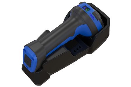 Bluetooth 5.0 handheld 2D scanner with dual power options and rugged design.
