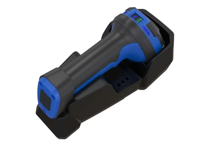 Bluetooth 5.0 handheld 2D scanner with dual power options and rugged design.