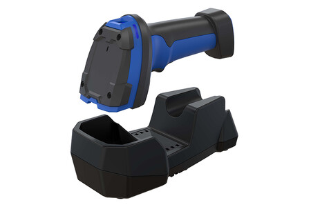 Durable industrial wireless barcode scanner with IP54 sealing and 1.8m drop resistance.
