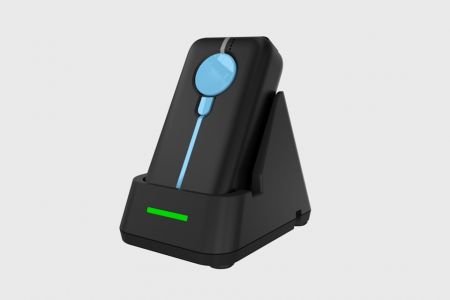 Portable Bluetooth barcode scanner with built-in timestamp function.