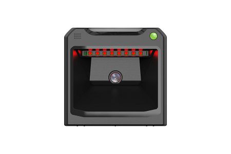 Hands-Free Omnidirectional 1D / 2D Barcode Scanner for Retail, Ticketing, and Access Control - DT-9800 Hands-Free Wired Omnidirectional 1D / 2D Barcode Scanner – Front View for Retail Counters.