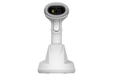 Medical wireless barcode scanner BD-6530BT-HC in hands-free scanning mode.