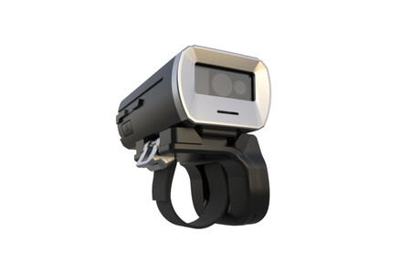 Megapixel wearable ring scanner with extended DOF for reliable reading of high-density and large 2D barcodes.