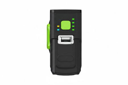 Bluetooth wearable barcode scanner connected to smartphone or tablet for mobile data collection.