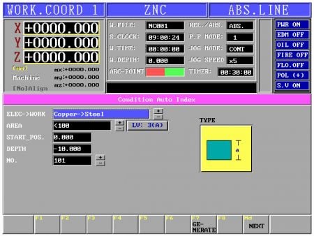 The AI automatic indexing function allows users to directly select the material and area to be machined. After inputting the machining depth and starting height, the system automatically searches for the optimal conditions.