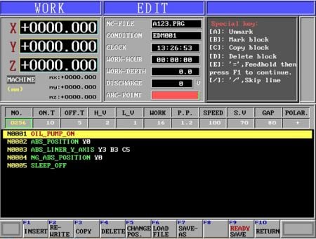 In this interface, you can input various machining programs such as vector machining, orbiting, side placement, and rectangular processing.