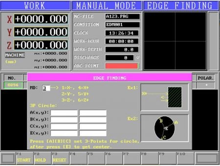 The one-page multifunctional calibration includes edge finding, inner hole finding, outer circle finding, vertex finding, and circle center finding.