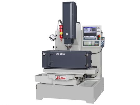 Moving Table-Type CNC EDM XYZ Travel 400 / 300 / 300 - The EB433 is an economical CNC EDM machine, suitable for machining small plastic molds, such as molds for automotive parts and food containers.