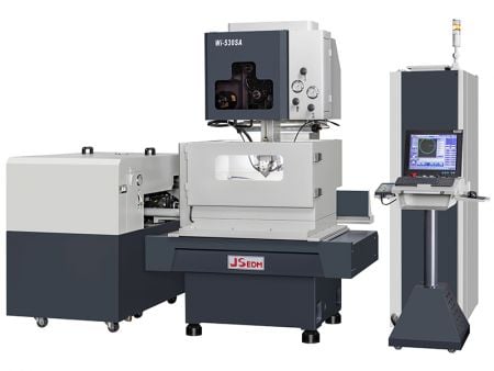 Submerge-Type Wire Cut EDM XYZ Travel 500 / 300 / 300 - The independent design of the three-body structure allows for spacious machine usage, better maintenance, and convenient replacement of consumables.