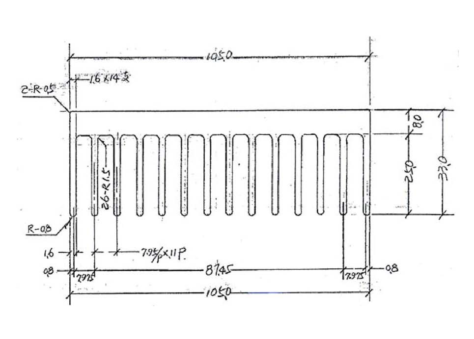 Радиатор для автомобильной промышленности 105,0 мм × 33,0 мм