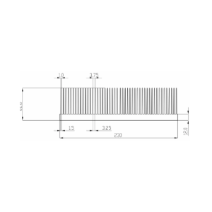 W230.0mm/344.75mm × H62.8mm 機械設備用-アルミ押出型ヒートフィン