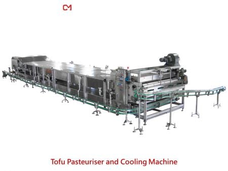 Máy tiệt trùng và làm lạnh - Máy tiệt trùng đậu phụ với máy làm lạnh.