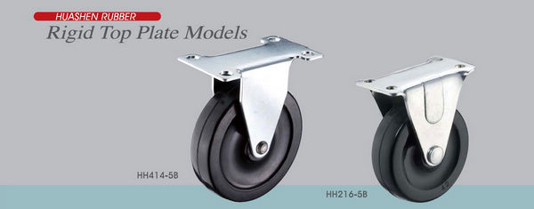 تصنيع عجلات الكاستر ذات اللوحة العلوية الصلبة مع العجلات المطاطية