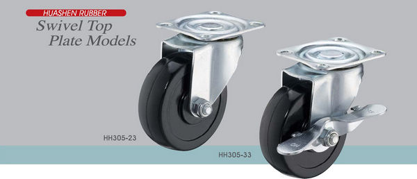 Swivel Top Plate Casters With Rubber Wheels manufacturing