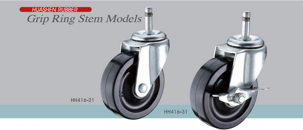 Friction Ring Stem Casters With Rubber Wheels manufacturer