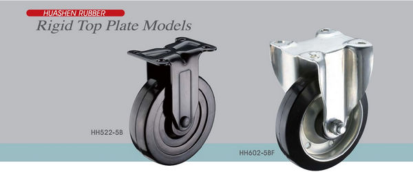 Fabrication de roulettes à plaque supérieure rigide avec roues en caoutchouc