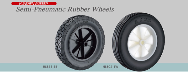 Productie van semi-pneumatische rubberen wielen
