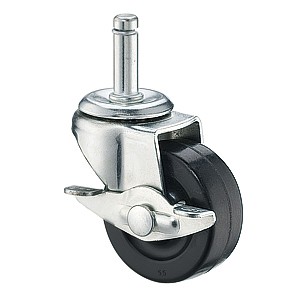 50mm Friction Ring Stem Casters With Hard Rubber Wheels - 50mm Friction Ring Stem Casters With Hard Rubber Wheels