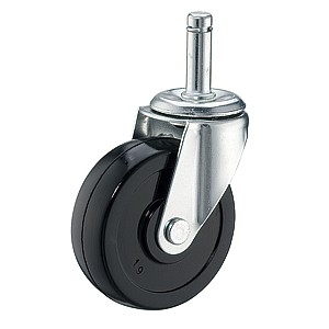 3" x 1" Friction Ring Stem Casters With Soft Rubber Wheels