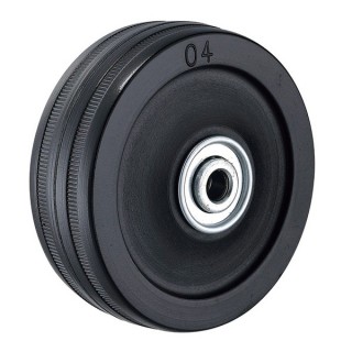 4" x 1-1/4" Solid Soft Rubber On Bearing Wheels