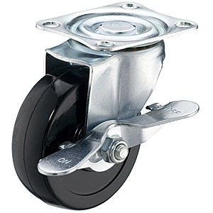 3" x 1" Swivel Top Plate Casters With Soft Rubber Wheels - 3" x 1" Swivel Top Plate Casters With Soft Rubber Wheels